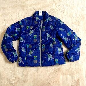 Disney Toy Story Lightweight Puffy Jacket for Kids sz 7/8 blue
